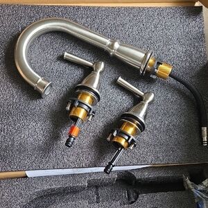 CREA Brushed nickel Faucet And Drain Set